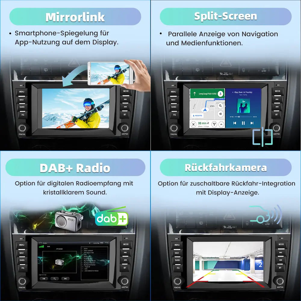 AWESAFE Autoradio Android 13 8 Zoll Touchscreen 2G+32G für Mercedes Benz C-Klasse W203 W209 CLK, Unterstützt Navigation Carplay Android Auto Bluetooth WiFi AWESAFE