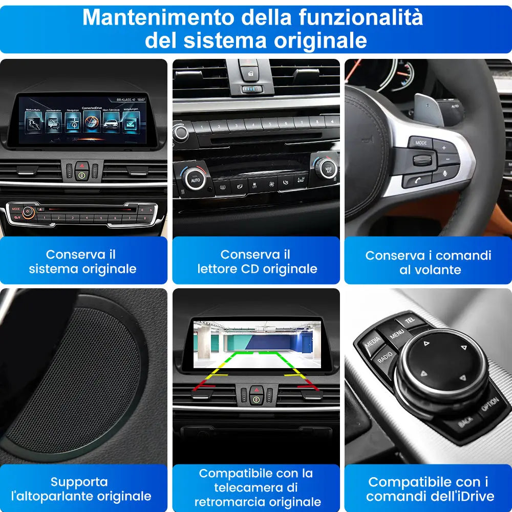AWESAFE Autoradio Android 13 8+128GB con Schermo Touchscreen 10,25 Pollici - Per BMW F45 EVO 2018-2019 - FM/GPS/Bluetooth con CarPlay e Android Auto AWESAFE SHOP