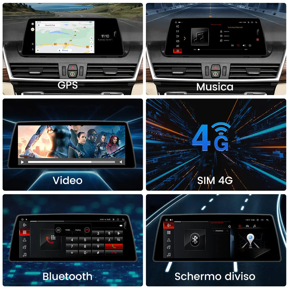 AWESAFE Autoradio Android 13 8+128GB con Schermo Touchscreen 10,25 Pollici - Per BMW F45 EVO 2018-2019 - FM/GPS/Bluetooth con CarPlay e Android Auto AWESAFE SHOP