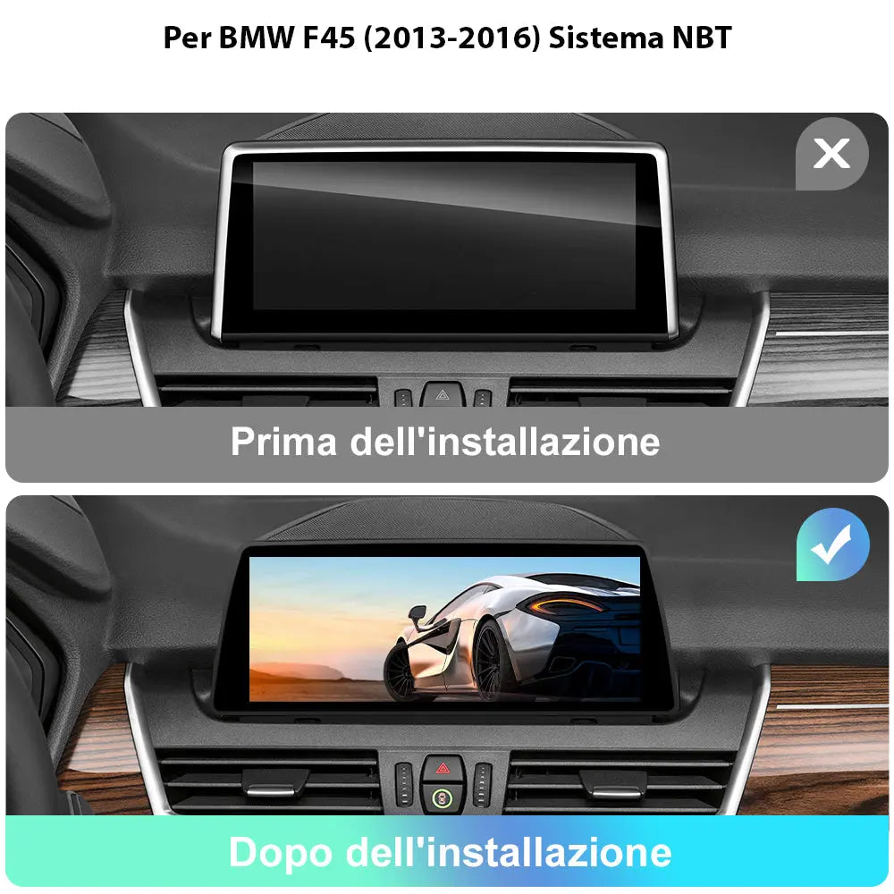 AWESAFE Autoradio Android 13 8+128GB con Schermo Touchscreen HD 10,25 Pollici 8 Core - Per BMW Serie 2 Active Tourer F45 2013-2016 - GPS/Bluetooth con CarPlay e Android Auto AWESAFE