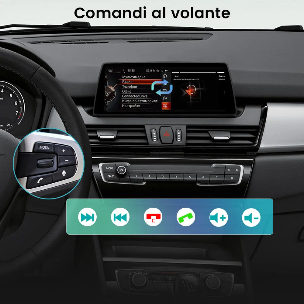 AWESAFE Autoradio Android 13 8+128GB con Schermo Touchscreen HD 10,25 Pollici 8 Core - Per BMW Serie 2 Active Tourer F45 2013-2016 - GPS/Bluetooth con CarPlay e Android Auto AWESAFE