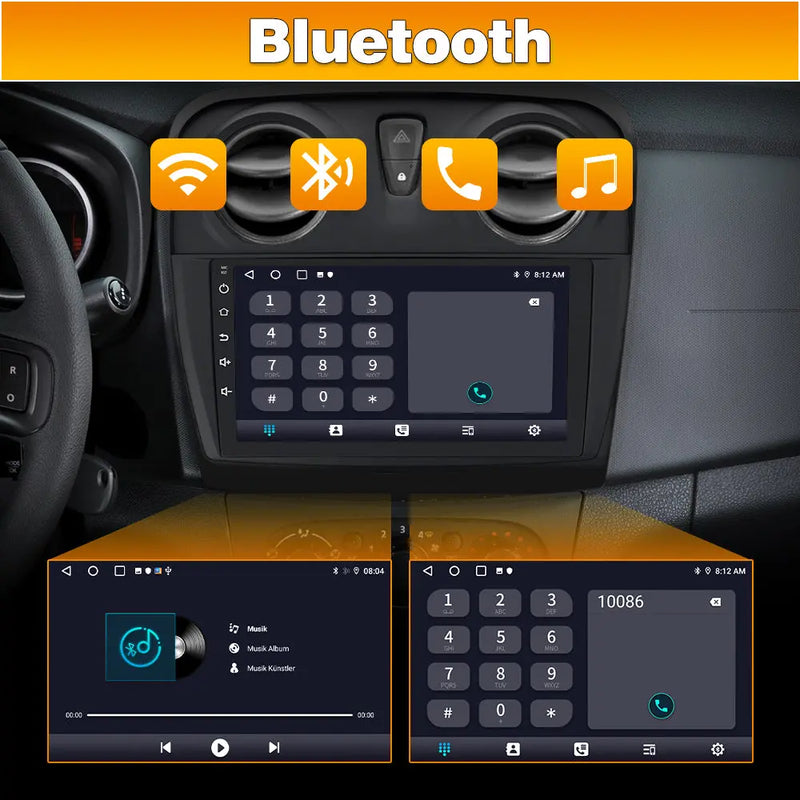 AWESAFE Autoradio Android 13 9 Pouces pour Renault Dacia Sandero 2 B52 (2014-2019), GPS Navigation, 2+64Go, Mirror Link, FM, Bluetooth, USB, WIFI, Carplay Android Auto, Aide Stationnement, Commandes Volant AWESAFE