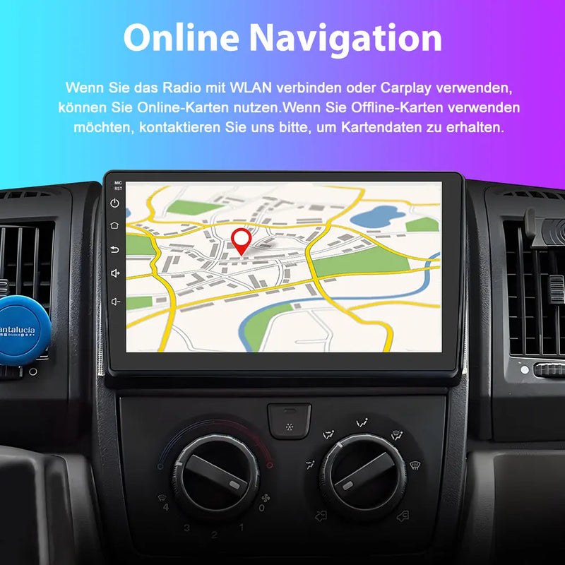 AWESAFE Autoradio Android 13 9 Zoll Touchscreen für Fiat Ducato (2006-2023)&Peugeot Boxer&Citroen Jumper (2007-2023), 2G+32G, Navigation Carplay Android Auto Bluetooth MirrorLink WiFi Unterstützung AWESAFE