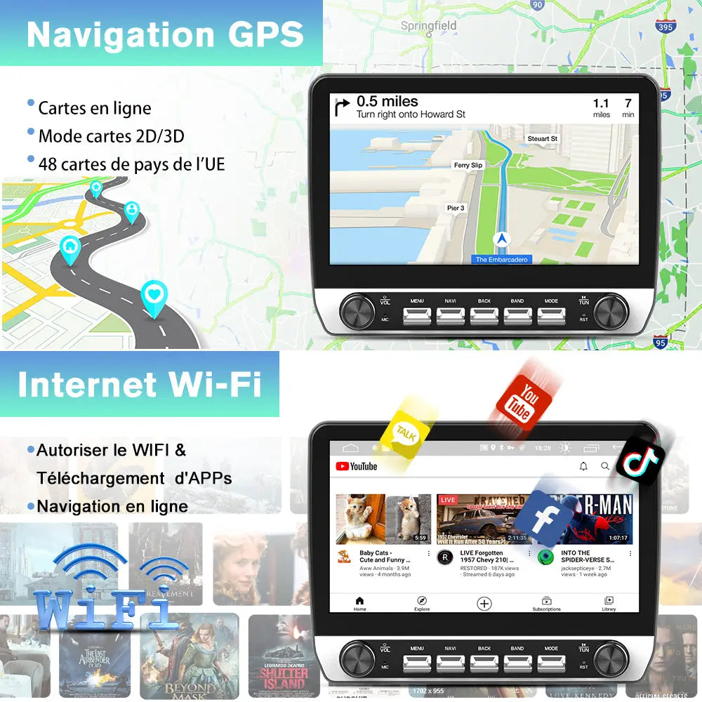 AWESAFE Autoradio Android 13 9 pouces 2+64 Go pour Berlingo B9/Partner 2008-2019 Bluetooth GPS Android Auto Carplay sans fil AWESAFE