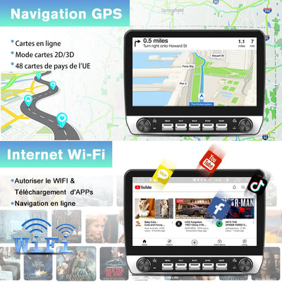 AWESAFE Autoradio Android 13 9 pouces 2+64 Go pour Berlingo B9/Partner 2008-2019 Bluetooth GPS Android Auto Carplay sans fil AWESAFE