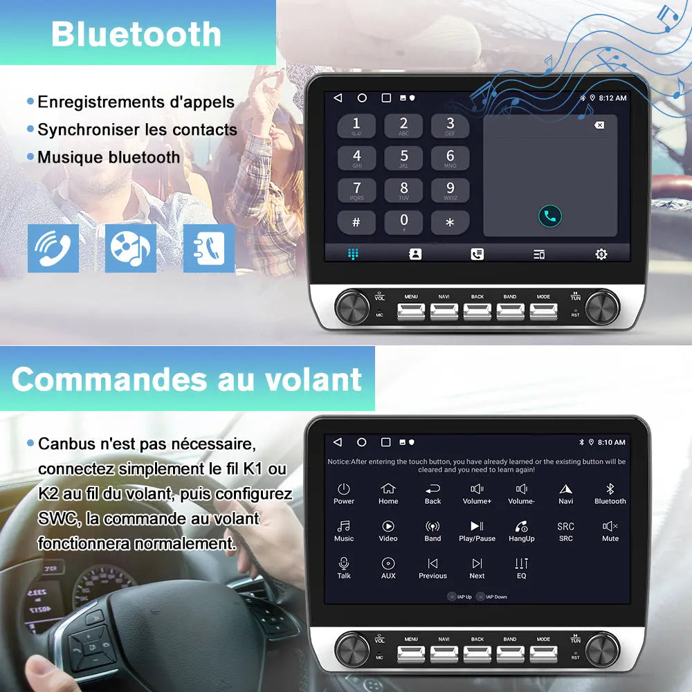 AWESAFE Autoradio Android 13 9 pouces 2+64 Go pour Berlingo B9/Partner 2008-2019 Bluetooth GPS Android Auto Carplay sans fil AWESAFE