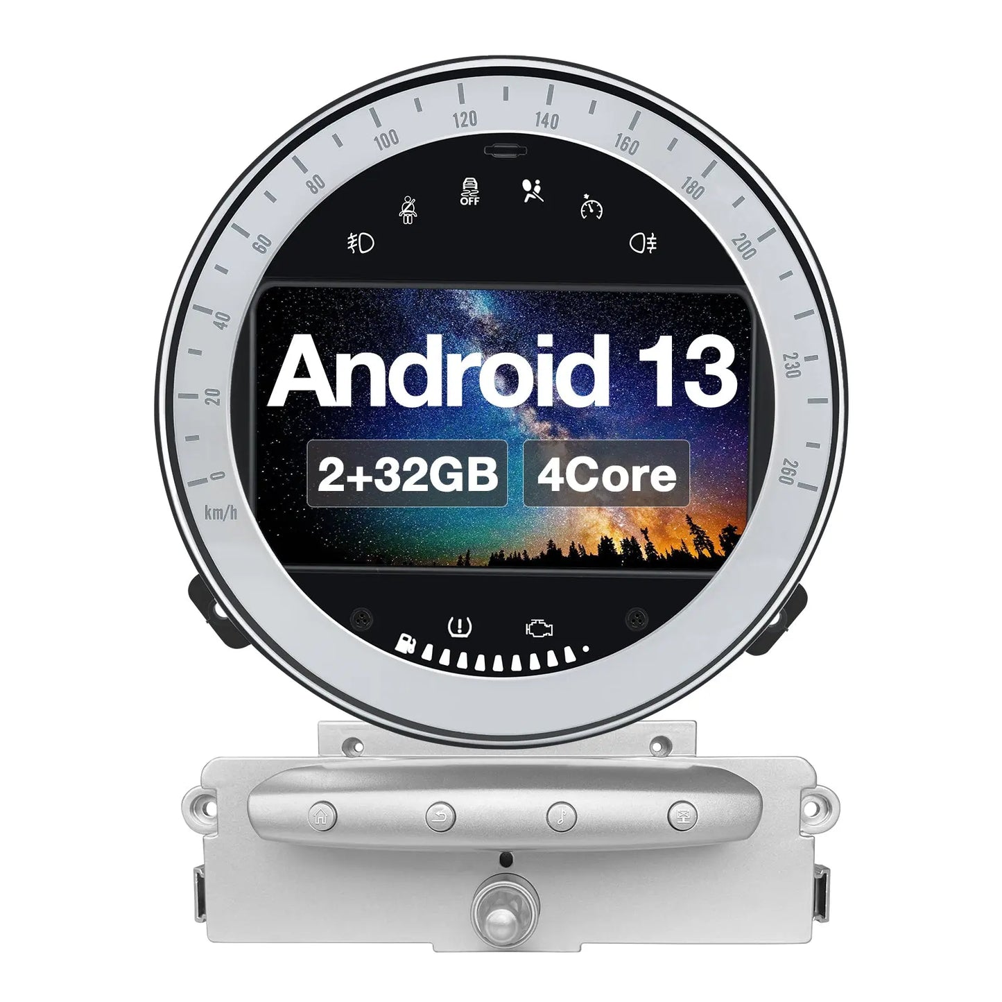 AWESAFE Autoradio Android 13 Chip Qualcomm con Schermo Touchscreen - Per BMW MINI R60 2010-2014 - Bluetooth/FM/4G/CarPlay Wireless e Android Auto - 2+32GB Design Argento AWESAFE