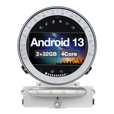 AWESAFE Autoradio Android 13 Chip Qualcomm con Schermo Touchscreen - Per BMW MINI R60 2010-2014 - Bluetooth/FM/4G/CarPlay Wireless e Android Auto - 2+32GB Design Argento AWESAFE