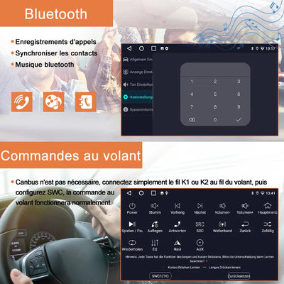 AWESAFE Autoradio Android 13 [6Go+128Go] pour Citroen Berlingo Peugeot Partner(2008-2019) avec 4G Carplay Android Auto 9 Pouces Écran GPS BT WiFi USB DSP Commande au Volant AWESAFE
