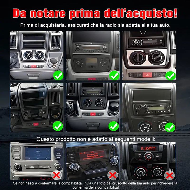 AWESAFE Autoradio Android 13 con Schermo Touchscreen 10,1 Pollici e Doppie Manopole - Per Fiat Ducato 2006-2013 - Bluetooth/FM/CarPlay Wireless e Android Auto - 4+64GB AWESAFE