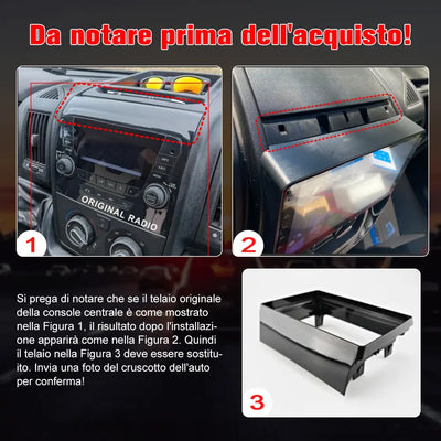 AWESAFE Autoradio Android 13 con Schermo Touchscreen 10,1 Pollici e Doppie Manopole - Per Fiat Ducato 2006-2013 - Bluetooth/FM/CarPlay Wireless e Android Auto - 4+64GB AWESAFE