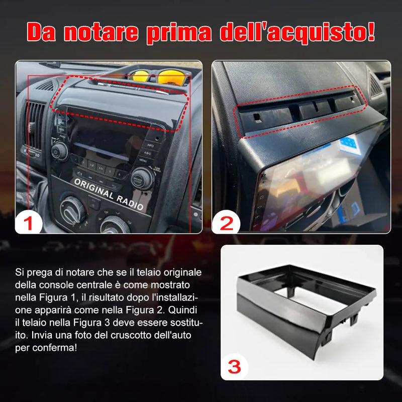 AWESAFE Autoradio Android 13 con Schermo Touchscreen 10,1 Pollici e Doppie Manopole - Per Fiat Ducato 2006-2013 - Bluetooth/FM/CarPlay Wireless e Android Auto - 4+64GB AWESAFE