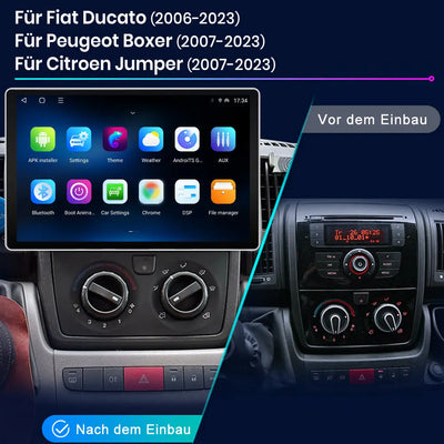 AWESAFE Autoradio Android 13 con Schermo Touchscreen 13,1 Pollici 1920x1200 - Per Fiat Ducato 2006-2023 e Peugeot Boxer/Citroen Jumper 2007-2023 - Bluetooth, FM, 4G, CarPlay Wireless e Android Auto - 2+64GB AWESAFE