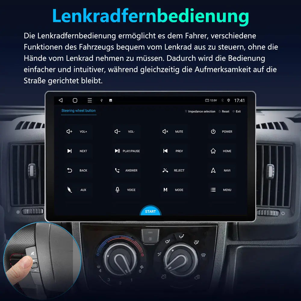 AWESAFE Autoradio Android 13 con Schermo Touchscreen 13,1 Pollici 1920x1200 - Per Fiat Ducato 2006-2023 e Peugeot Boxer/Citroen Jumper 2007-2023 - Bluetooth, FM, 4G, CarPlay Wireless e Android Auto - 2+64GB AWESAFE