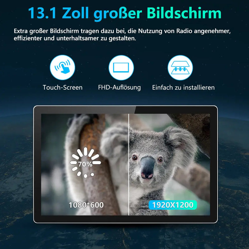 AWESAFE Autoradio Android 13 con Schermo Touchscreen 13,1 Pollici 1920x1200 - Per Fiat Ducato 2006-2023 e Peugeot Boxer/Citroen Jumper 2007-2023 - Bluetooth, FM, 4G, CarPlay Wireless e Android Auto - 2+64GB AWESAFE
