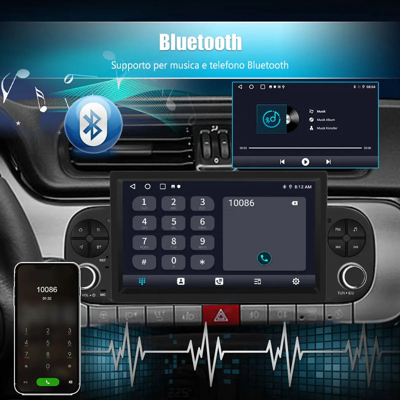 AWESAFE Autoradio Android 13 per Fiat Panda 2013-2021  - GPS/Bluetooth con CarPlay e Android Auto AWESAFE SHOP