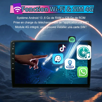 AWESAFE Autoradio Android 13 pour Citroen C2 C3 (2001-2010) [6Go+128Go] avec 4G Carplay Android Auto 9 Pouces Écran GPS BT WiFi USB DSP Commande au Volant AWESAFE