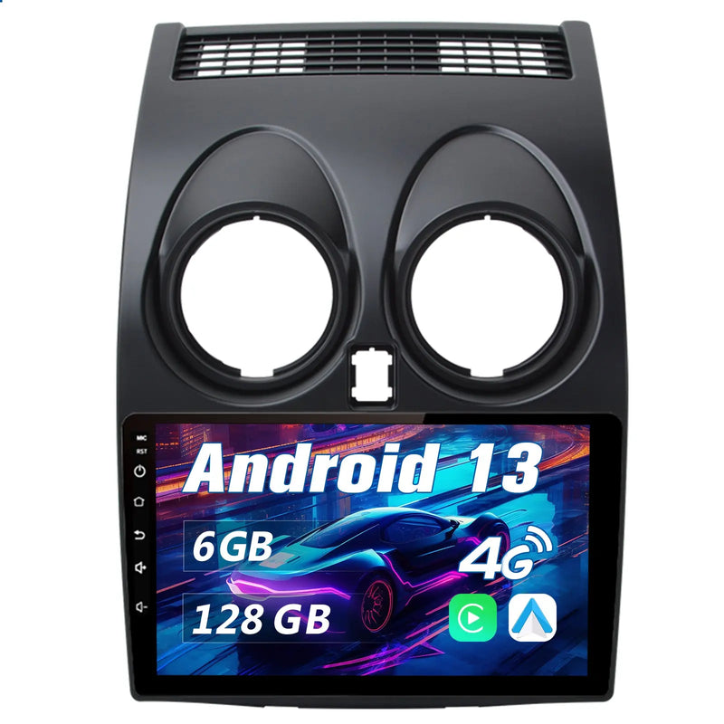 AWESAFE Autoradio Android 13 pour Nissan Qashqai J10 2006-2013【6Go+128Go】Autoradio 9 Pouces Écran Tactile avec GPS Carplay Intégré/Android Auto Bluetooth Wi-FI FM RDS,Support SWC/Aide au Parking-4G AWESAFE