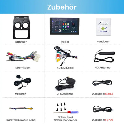 AWESAFE Autoradio Android 13 pour Nissan Qashqai J10 2006-2013【6Go+128Go】Autoradio 9 Pouces Écran Tactile avec GPS Carplay Intégré/Android Auto Bluetooth Wi-FI FM RDS,Support SWC/Aide au Parking-4G AWESAFE
