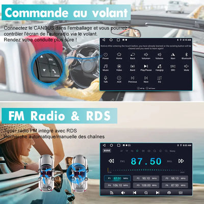 AWESAFE Autoradio Android 13 pour Peugeot 206 206cc (2002-2010)【2Go+64Go】 avec Carplay Android Auto7 Pouces Écran Tactile GPS/FM/WiFi/Bluetooth/Commande au Volant/MirrorLink/Aide au Stationnement AWESAFE