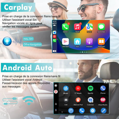 AWESAFE Autoradio Android 13 pour Peugeot 206 206cc (2002-2010)【2Go+64Go】 avec Carplay Android Auto7 Pouces Écran Tactile GPS/FM/WiFi/Bluetooth/Commande au Volant/MirrorLink/Aide au Stationnement AWESAFE