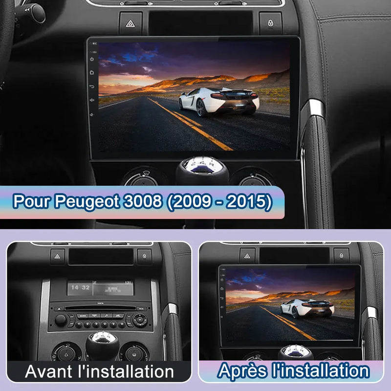 AWESAFE Autoradio Android 13 pour Peugeot 3008 (2009-2016) 6Go+128Go avec 9'' Écran Tactile Carplay Android Auto GPS WiFi AWESAFE