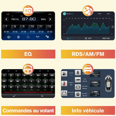 AWESAFE Autoradio Android 9 pouces 2 Go + 64 Go pour Renault Clio 3 (2005-2014) avec Bluetooth, GPS, DSP, Android Auto et Carplay sans fil AWESAFE