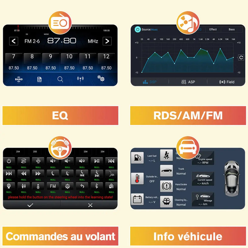 AWESAFE Autoradio Android 9 pouces 2 Go + 64 Go pour Renault Clio 3 (2005-2014) avec Bluetooth, GPS, DSP, Android Auto et Carplay sans fil AWESAFE