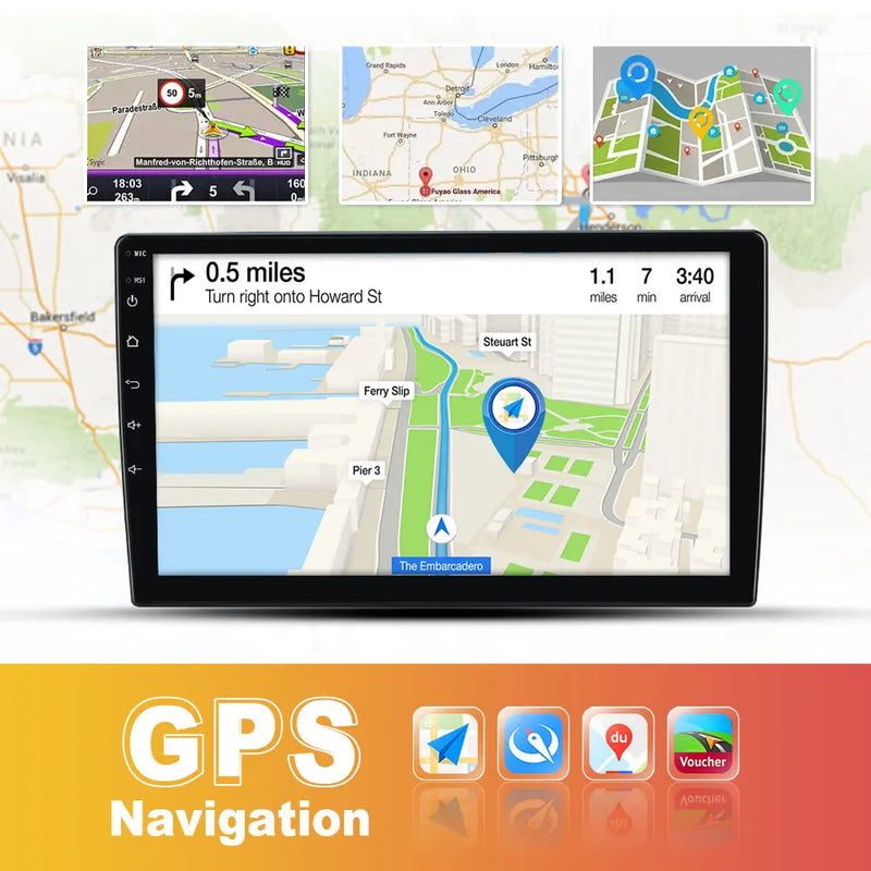 AWESAFE Autoradio Android 9 pouces 2 Go + 64 Go pour Renault Clio 3 (2005-2014) avec Bluetooth, GPS, DSP, Android Auto et Carplay sans fil AWESAFE