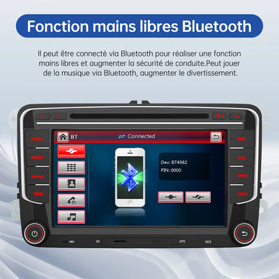 AWESAFE Autoradio Android - Écran Tactile Mise à Niveau Système avec CarPlay Sans Fil et Android Auto pour VW Golf, Seat, Skoda - Bluetooth/WiFi/GPS AWESAFE
