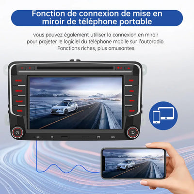 AWESAFE Autoradio Android - Écran Tactile Mise à Niveau Système avec CarPlay Sans Fil et Android Auto pour VW Golf, Seat, Skoda - Bluetooth/WiFi/GPS AWESAFE