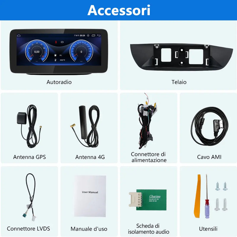 AWESAFE Autoradio Android con Chipset Qualcomm 8 Core 4+64GB - Touchscreen 10,25 Pollici - Per Benz Class B W245/246 2011-2014（NTG4.5) - GPS/Bluetooth/DSP/4G con CarPlay Wireless e Android Auto AWESAFE