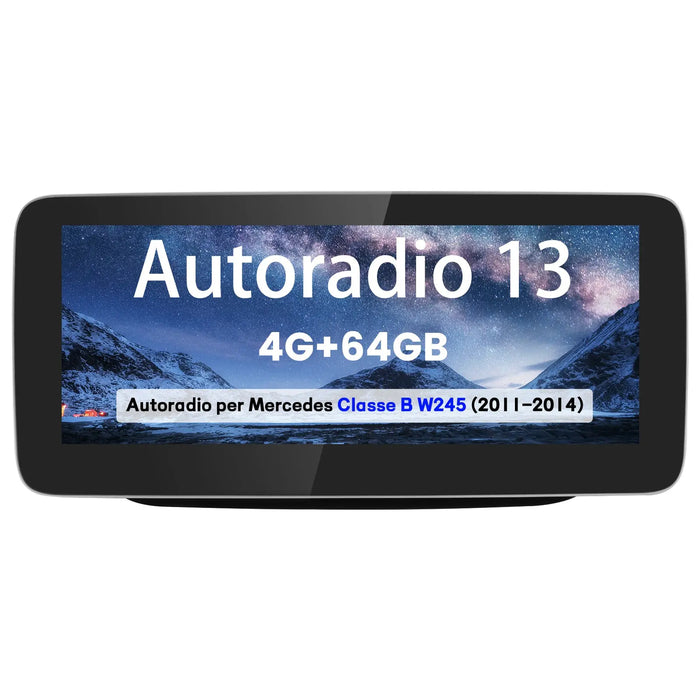 AWESAFE Autoradio Android con Chipset Qualcomm 8 Core 4+64GB - Touchscreen 10,25 Pollici - Per Benz Class B W245/246 2011-2014（NTG4.5) - GPS/Bluetooth/DSP/4G con CarPlay Wireless e Android Auto AWESAFE