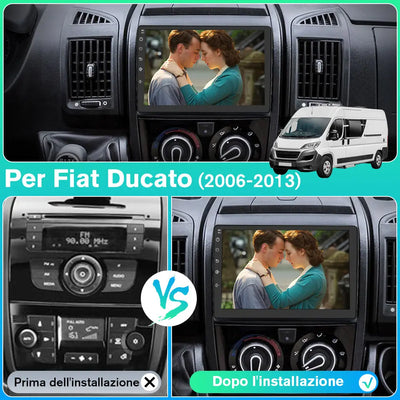 AWESAFE Autoradio CarPlay Android Auto per Fiat Ducato (2006-2013) 9 Pollici Touchscreen Bluetooth GPS Comandi al volante Android 12 Car Radio AWESAFE