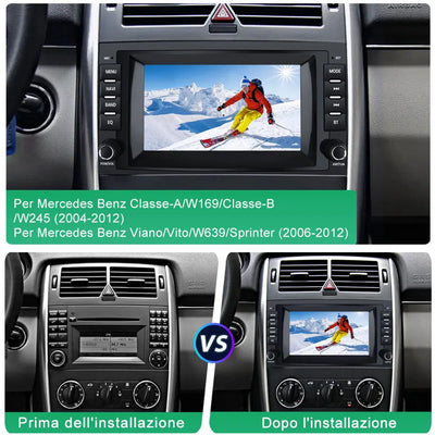 AWESAFE Autoradio Carplay Android Auto Android 12 per Mercedes Benz Vito Viano/Sprinter W639 W245/Classe B/Classe A W169, Touchscreen da 7 pollici (2+32GB) con Navigazione GPS Bluetooth WiFi FM RDS AWESAFE