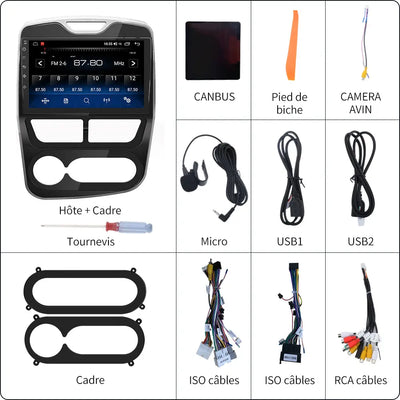 AWESAFE Autoradio Carplay Bluetooth pour Renault Clio Ⅳ 2012-2016 Écran Tactile HD de 10,1 Pouces Support Carplay et Android Auto mirrorlink WiFi DSP AM FM GPS RDS AWESAFE
