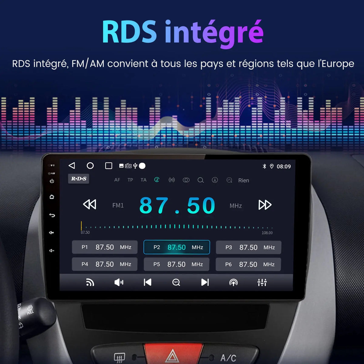 Podofo 10,1 inch autoradio voor Peugeot 107/Citroën C1/Toyota Aygo, draadloze CarPlay, Android Auto, 8-core 4G 64G, DSP/Bluetooth/WiFi/MirrorLink/GPS Achteruitrijcamera Podofo 10,1 inch autoradio voor Peugeot 107/Citroën C1/Toyota Aygo, draadloze CarPlay, Android Auto, 8-core 4G 64G, DSP/Bluetooth/WiFi/MirrorLink/GPS Achteruitrijcamera
