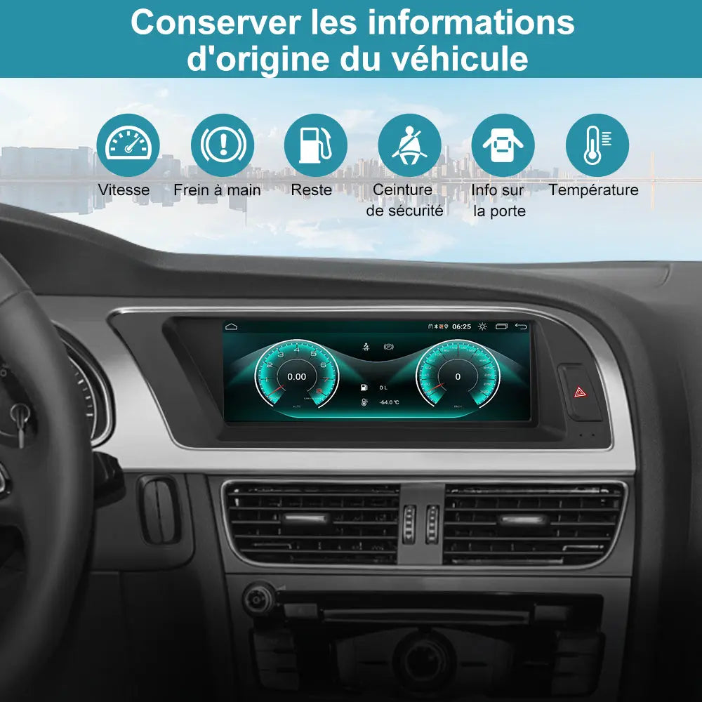 AWESAFE Autoradio Pour Audi A5 2009-2016 -8.8 Pouces 4G,4+64GB Android 13 avec Bluetooth/sans fil Android Auto & CarPlay/Mirrorlink/Navigation-Version haut de gamme AWESAFE