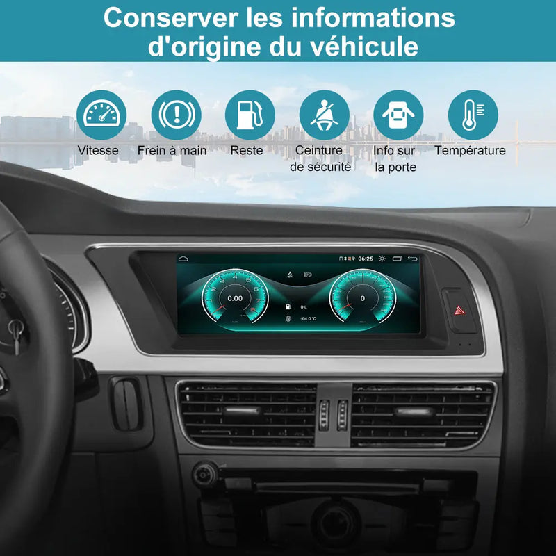 AWESAFE Autoradio Pour Audi A5 2009-2016 -8.8 Pouces 4G,4+64GB Android 13 avec Bluetooth/sans fil Android Auto & CarPlay/Mirrorlink/Navigation-Version haut de gamme AWESAFE