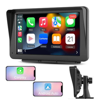 AWESAFE Autoradio Wireless CarPlay e Android Auto, Schermo 7 Pollici Touchscreen Car Play per Auto Display Radio Bluetooth con Navigatore GPS, Mirror Link, Assistente Vocale, AUX, FM AWESAFE