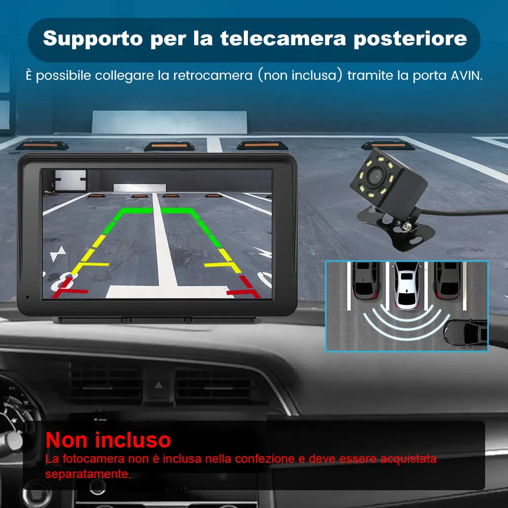 AWESAFE Autoradio Wireless CarPlay e Android Auto, Schermo 7 Pollici Touchscreen Car Play per Auto Display Radio Bluetooth con Navigatore GPS, Mirror Link, Assistente Vocale, AUX, FM AWESAFE