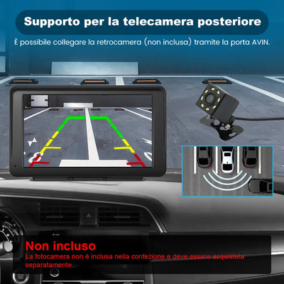 AWESAFE Autoradio Wireless CarPlay e Android Auto, Schermo 7 Pollici Touchscreen Car Play per Auto Display Radio Bluetooth con Navigatore GPS, Mirror Link, Assistente Vocale, AUX, FM AWESAFE