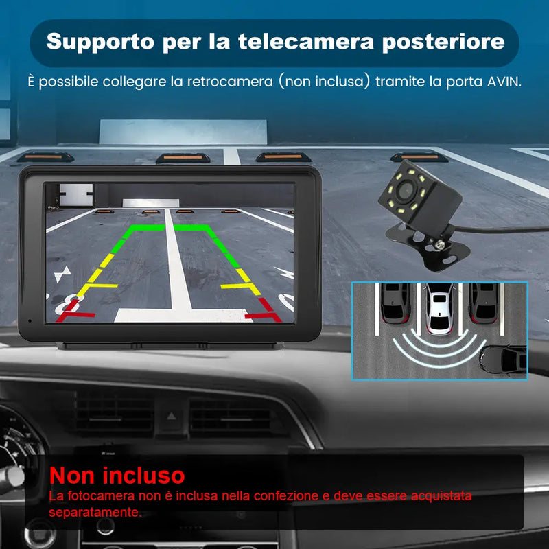 AWESAFE Autoradio Wireless CarPlay e Android Auto, Schermo 7 Pollici Touchscreen Car Play per Auto Display Radio Bluetooth con Navigatore GPS, Mirror Link, Assistente Vocale, AUX, FM AWESAFE