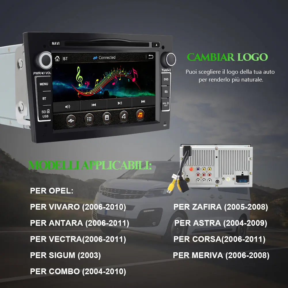 AWESAFE Autoradio con Schermo Touchscreen 7 Pollici - Per Opel Vivaro/Zafira/Antara/Astra/Vectra/Corsa/Signum/Meriva/Combo/Tigra - RDS/Bluetooth/FM AWESAFE