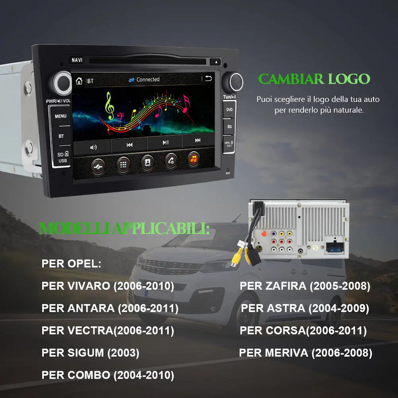 AWESAFE Autoradio con Schermo Touchscreen 7 Pollici - Per Opel Vivaro/Zafira/Antara/Astra/Vectra/Corsa/Signum/Meriva/Combo/Tigra - RDS/Bluetooth/FM AWESAFE