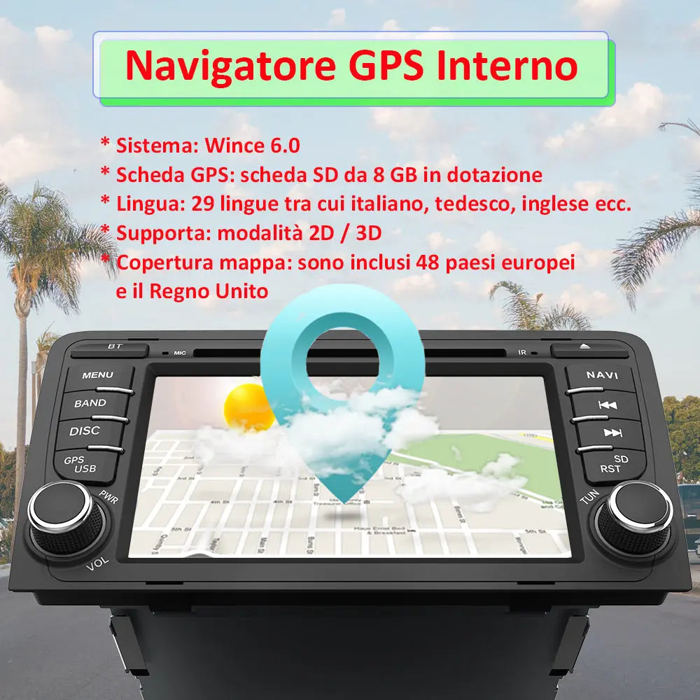AWESAFE Autoradio con Schermo Touchscreen HD 7 Pollici Per Audi A3 S3 RS3 2006-2012,- GPS/Bluetooth/MirrorLink/RDS/DDR AWESAFE