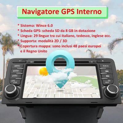 AWESAFE Autoradio con Schermo Touchscreen HD 7 Pollici Per Audi A3 S3 RS3 2006-2012,- GPS/Bluetooth/MirrorLink/RDS/DDR AWESAFE