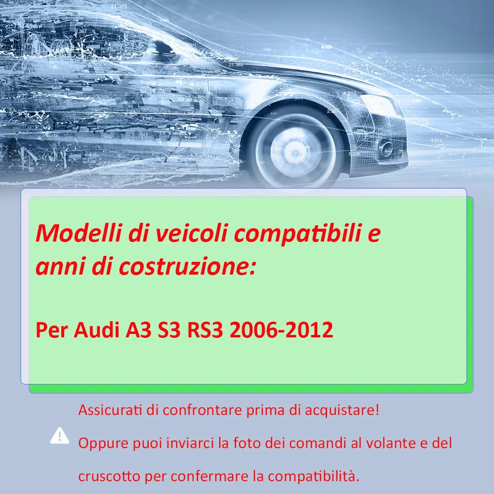 AWESAFE Autoradio con Schermo Touchscreen HD 7 Pollici Per Audi A3 S3 RS3 2006-2012,- GPS/Bluetooth/MirrorLink/RDS/DDR AWESAFE