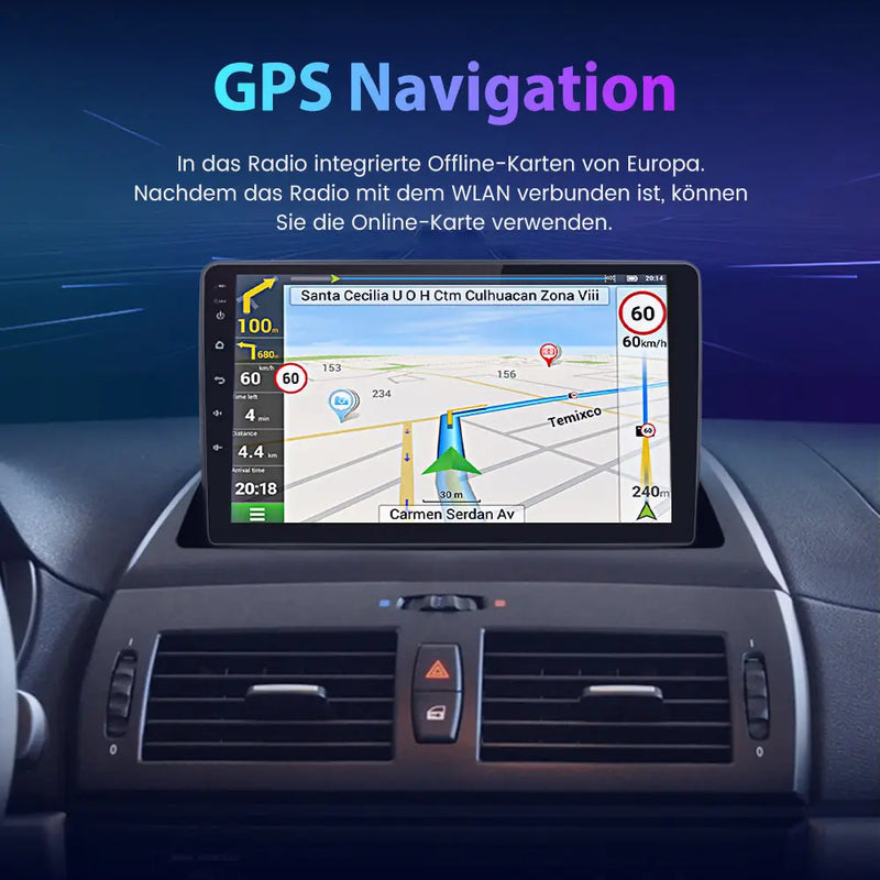 AWESAFE Autoradio für BMW E83 Android 12 Radio 2GB + 32GB mit Navigation unterstützt Bluetooth FM/AM DAB+ WLAN USB Carplay Lenkradsteuerung AWESAFE