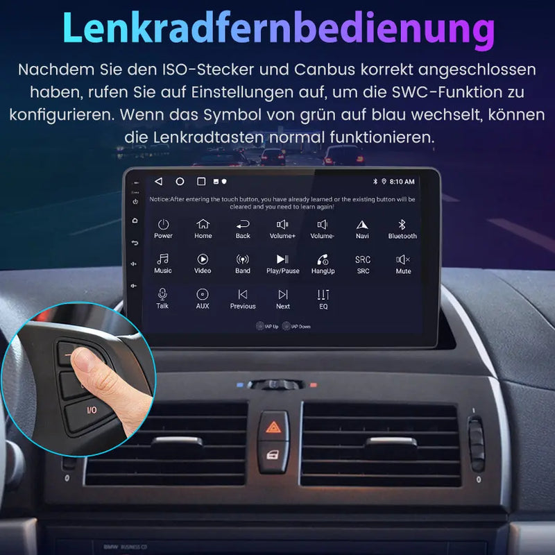 AWESAFE Autoradio für BMW E83 Android 12 Radio 2GB + 32GB mit Navigation unterstützt Bluetooth FM/AM DAB+ WLAN USB Carplay Lenkradsteuerung AWESAFE